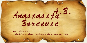 Anastasija Borčević vizit kartica